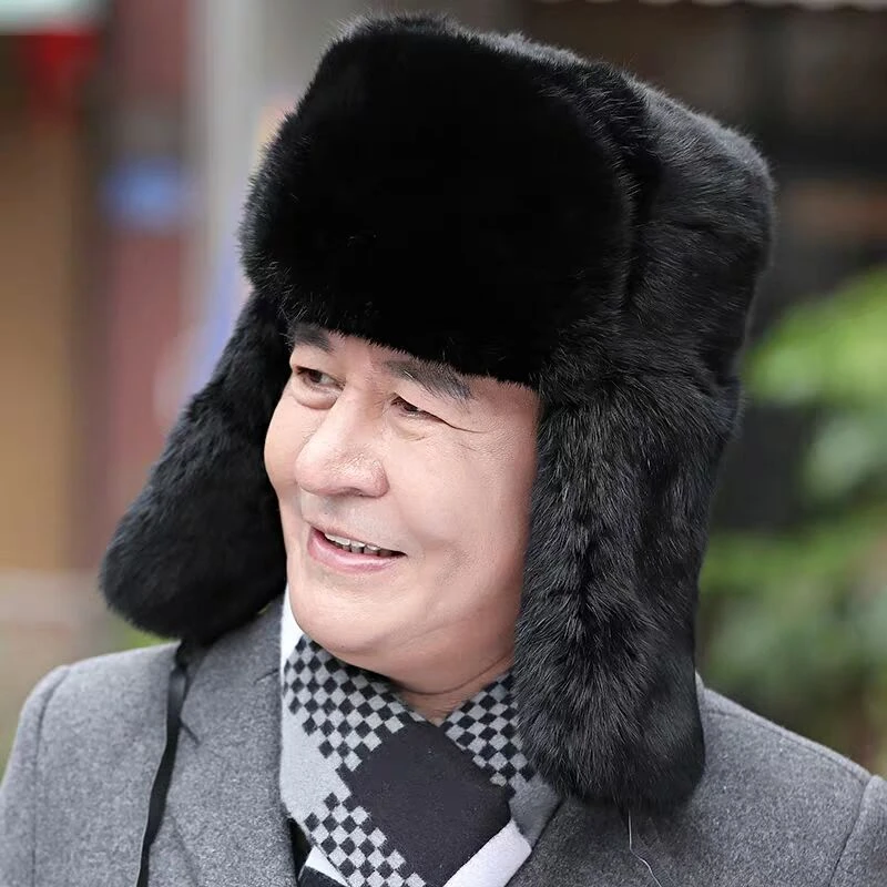 帽子男冬季防寒保暖雷锋帽军帽加厚加绒东北户外骑车防风棉帽子