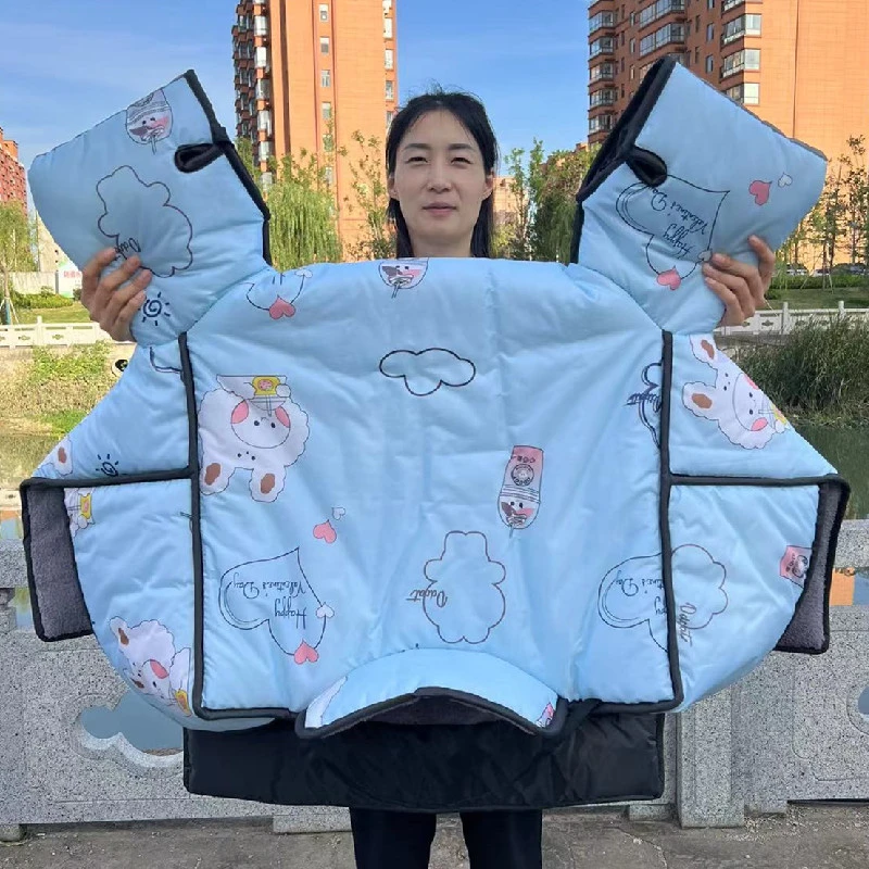 记忆布 电动车挡风被冬季加厚加大加绒挡风罩防风电瓶车护腿保暖