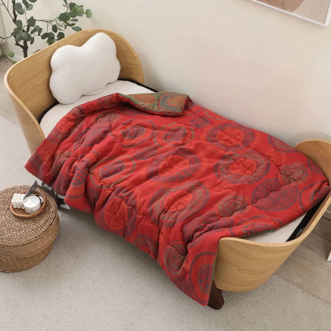 【圆百福】120*150棉色织提花双层纱休闲被午休被婴幼儿级别