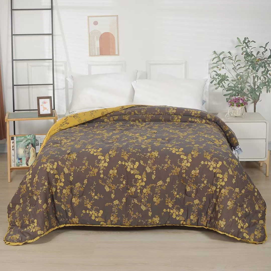 【黑金碎花】240*250双层纱色织提花可水洗机洗床单