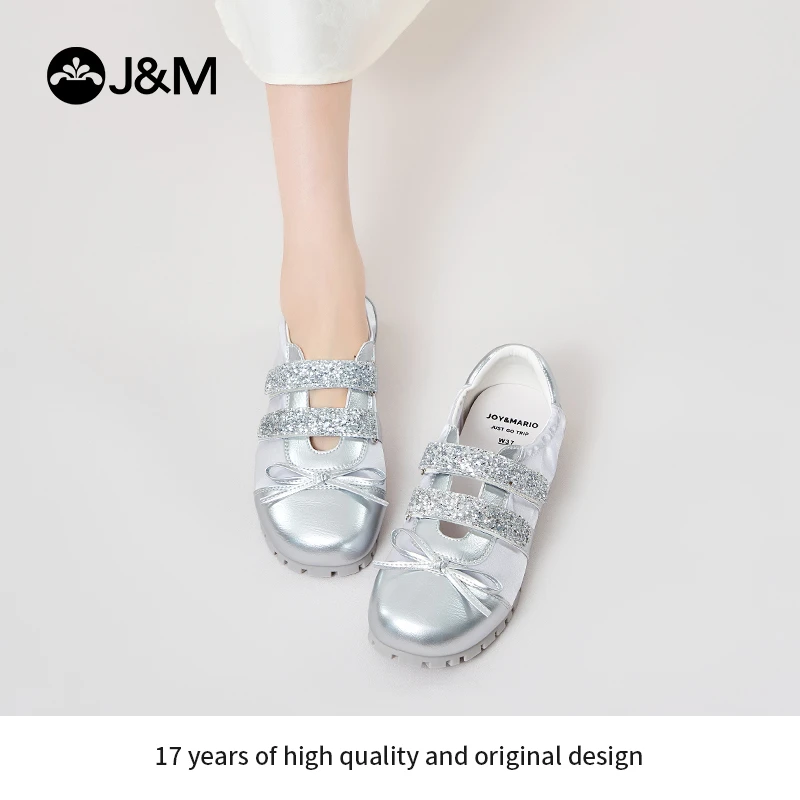 J&M/快乐玛丽2024年夏季蕾丝日系德训鞋休闲鞋甜美女鞋31338W