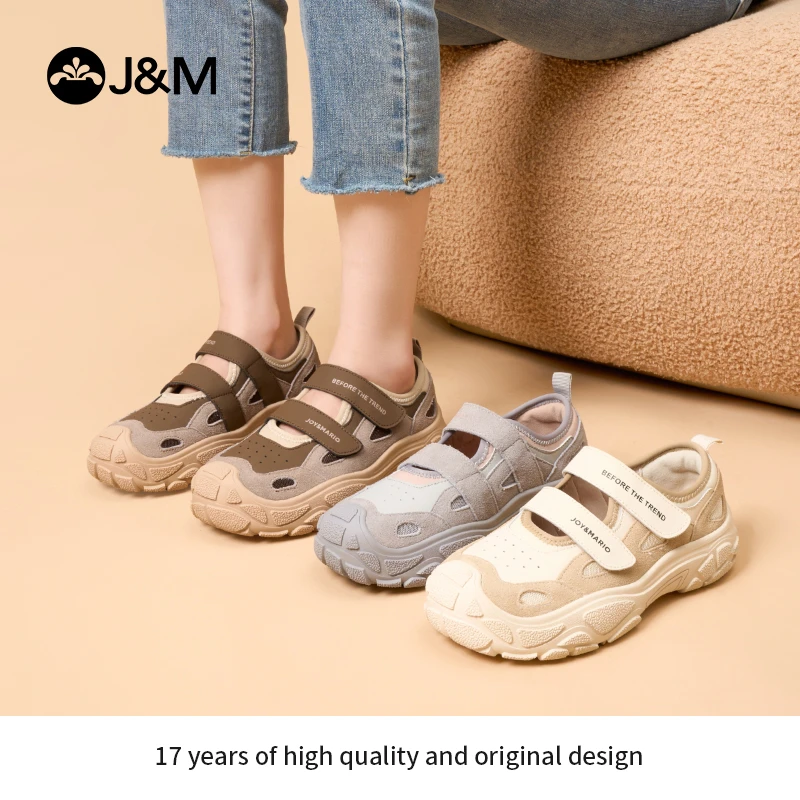 J&M/快乐玛丽2025年夏季网面镂空露营透气女鞋休闲鞋厚底65823W