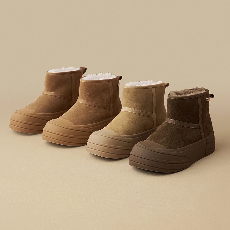 J&M/快乐玛丽雪地靴女2024冬女士简约加绒棉鞋保暖冬鞋98391W