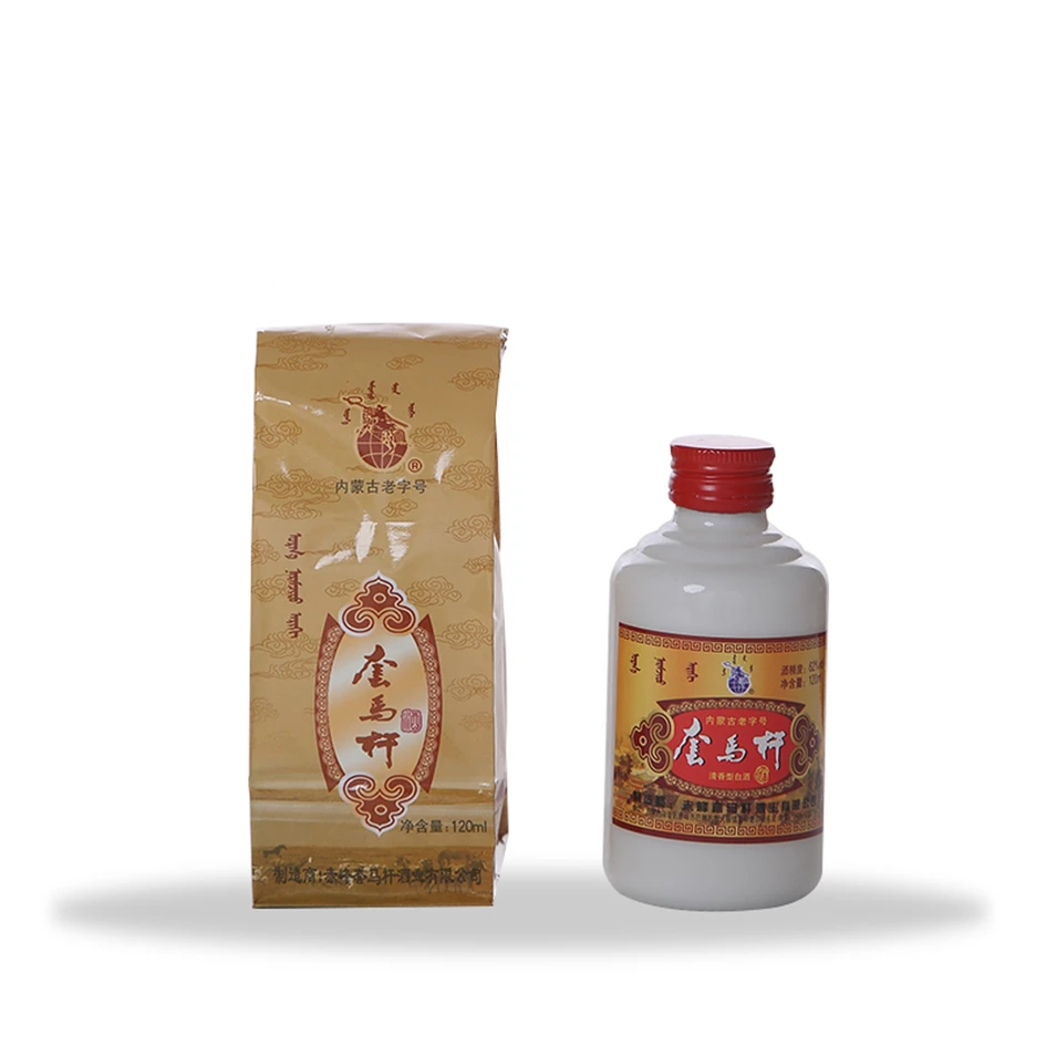 套马杆小套清香型陈贮纯粮原浆白酒62度120ml