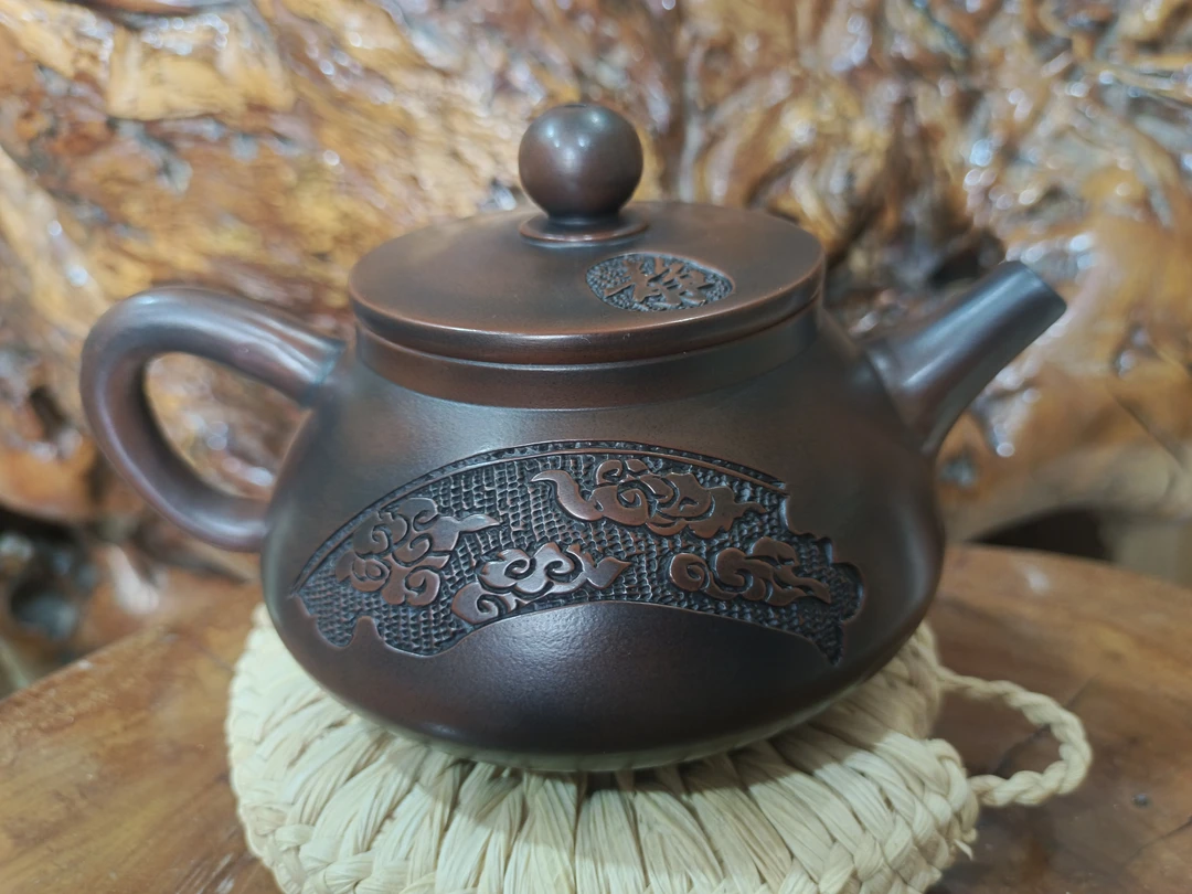 精品 阳刻壶 建水紫陶