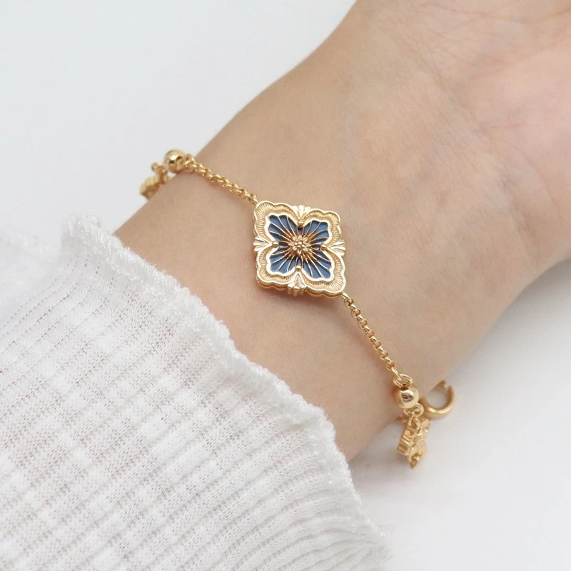 铜合金手链 00010——13-18   欧美【四叶草手链】单花手工拉丝&YPYJE