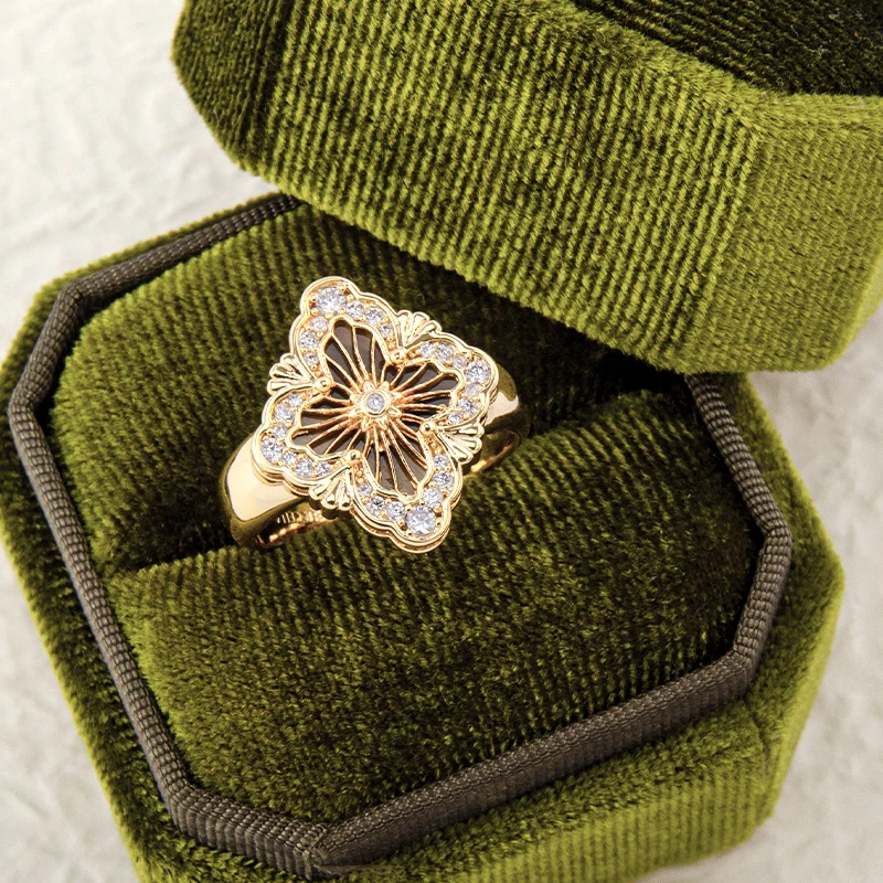 铜合金戒指 00027——13-18 欧美【四叶草戒指】轻奢拉丝气质女&YPYJE