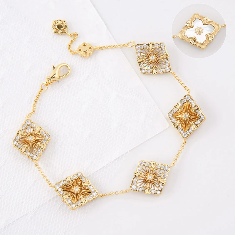 铜合金手链 00001K——1-6欧美【四叶草手链】拉丝批发花时尚女&YPYJE