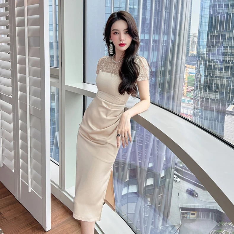 10079小礼服裙子梨形身材气质修身轻奢连衣裙