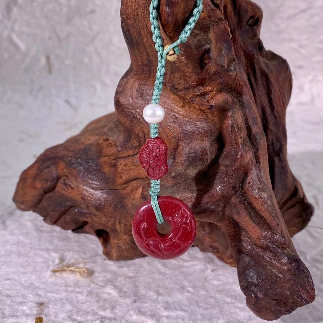 辰砂（处理）小师妹|朱砂平安扣挂饰