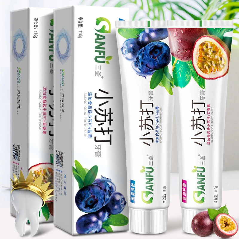 小苏打牙膏清新去含氟去烟牙渍酷爽官方口齿果香留香去黄果味去渍