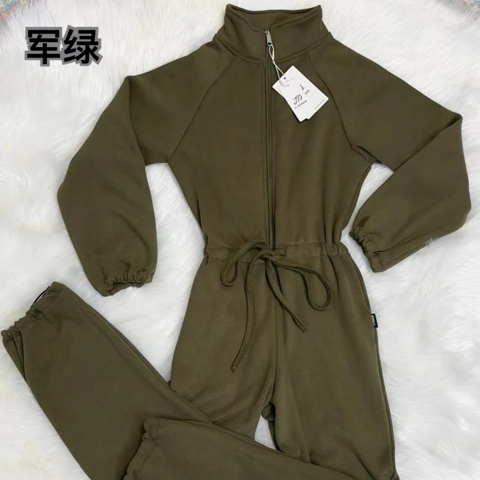 舞伊丹立领春秋款休闲,舞蹈热身连体衣收腰运动长袖