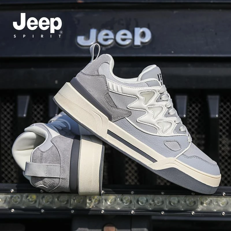 JEEPSPIRIT男复古时尚轻便休闲板鞋夏季透气潮流百搭拼色男款潮鞋
