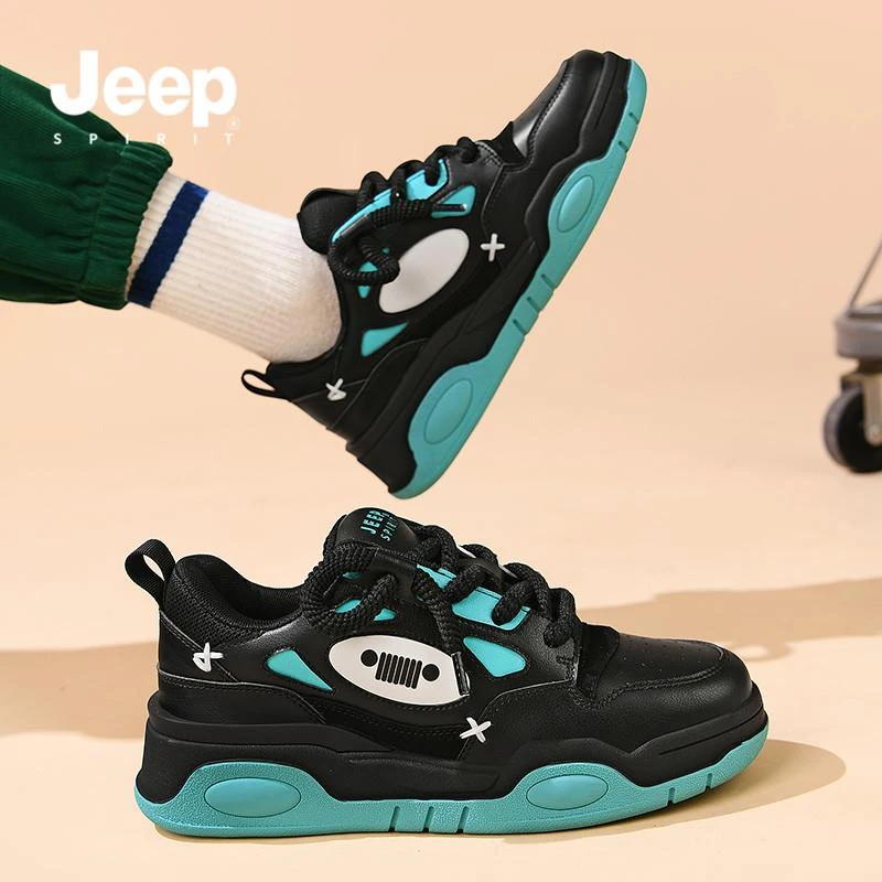 Jeep男鞋春夏季新品时尚潮流厚底美式面包鞋厚底设计感小众板鞋男