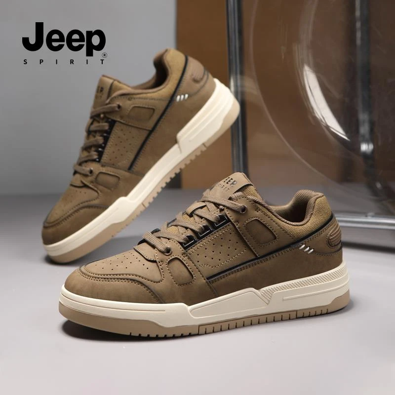 JEEPSPIRIT吉普男新品纯色简约运动鞋时尚潮流学院风经典休闲板鞋