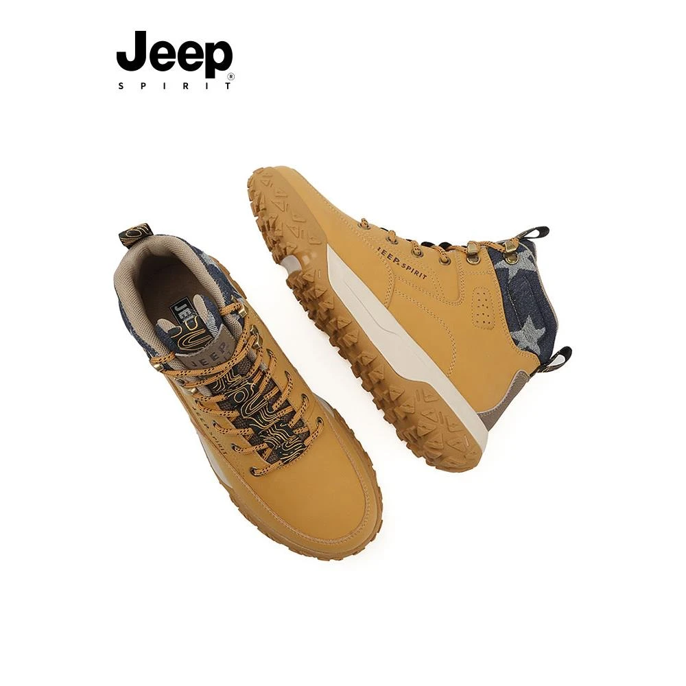 JEEPSPIRIT吉普男士马丁靴2025新款冬季男鞋工装鞋加厚保暖雪地靴