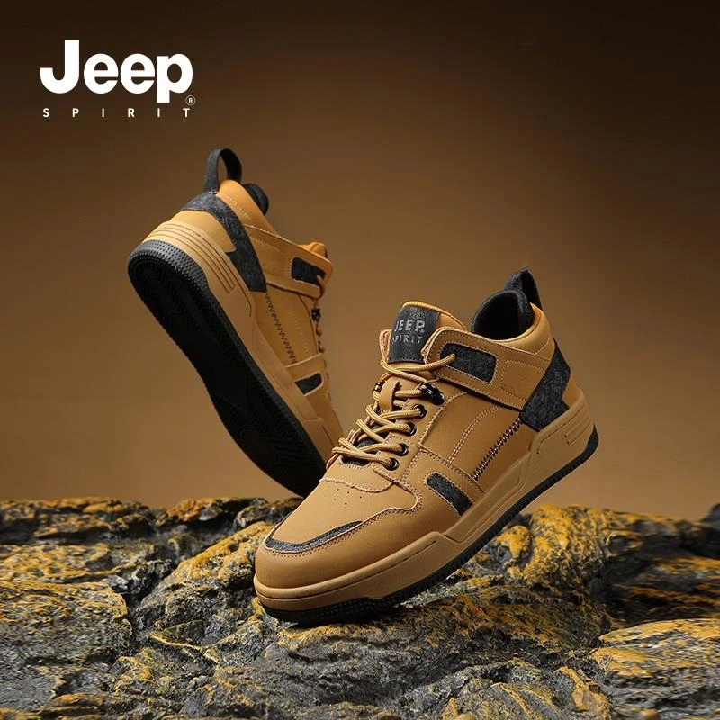 JEEPSPIRIT吉普高帮男鞋2025秋季新款增高厚底潮流运动鞋休闲板鞋