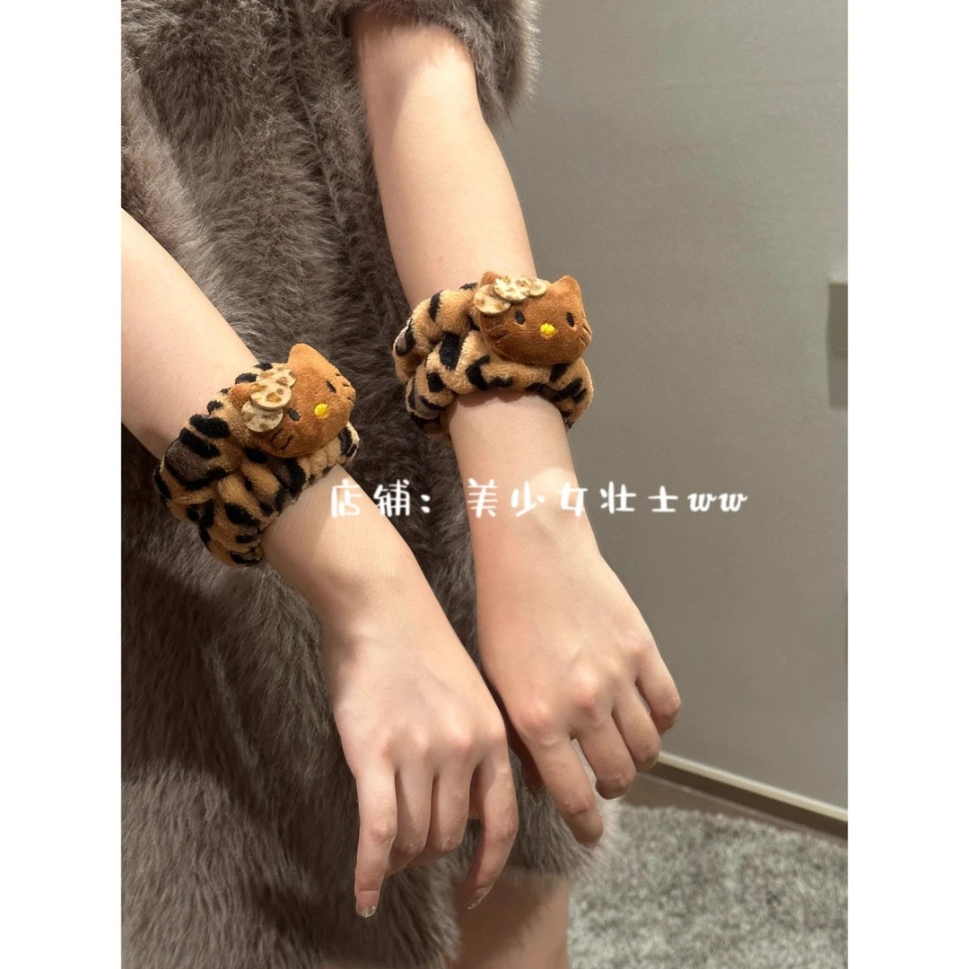 kitty的毛绒可爱手腕带 女洗脸手腕袖口防湿吸水神器护腕