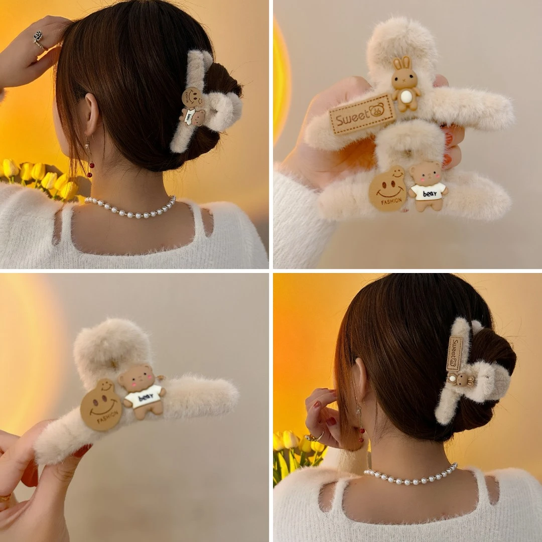 2个装秋冬卡通气质盘发抓夹后脑勺ins发夹夹子发卡可爱女鲨鱼夹