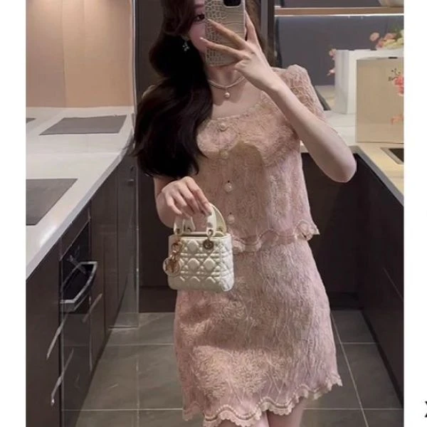 婉婉定制●【庆余年】蕾丝小香风显瘦气质针织套装JJX4TZ2861