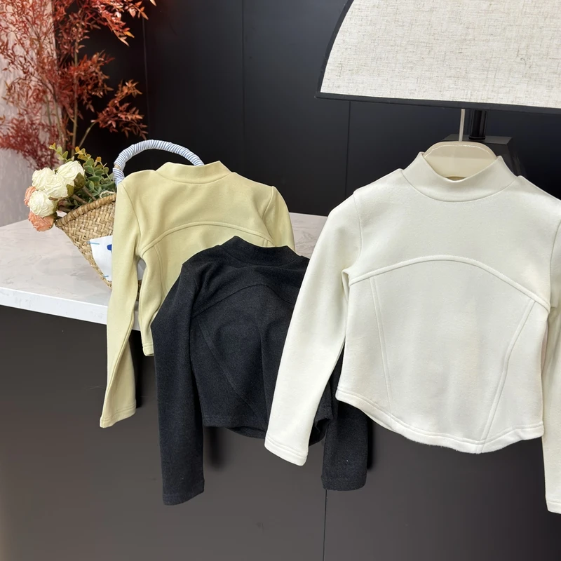 【现货】Leomama女童打底衫2024秋冬新款儿童半高领内搭修身T恤上衣