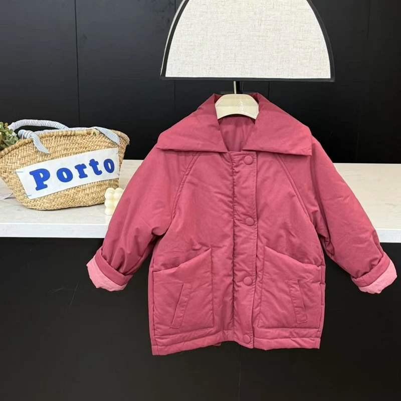 【现货】leomama女童冬季洋气棉服中大童加厚外套秋冬款大领子棉衣