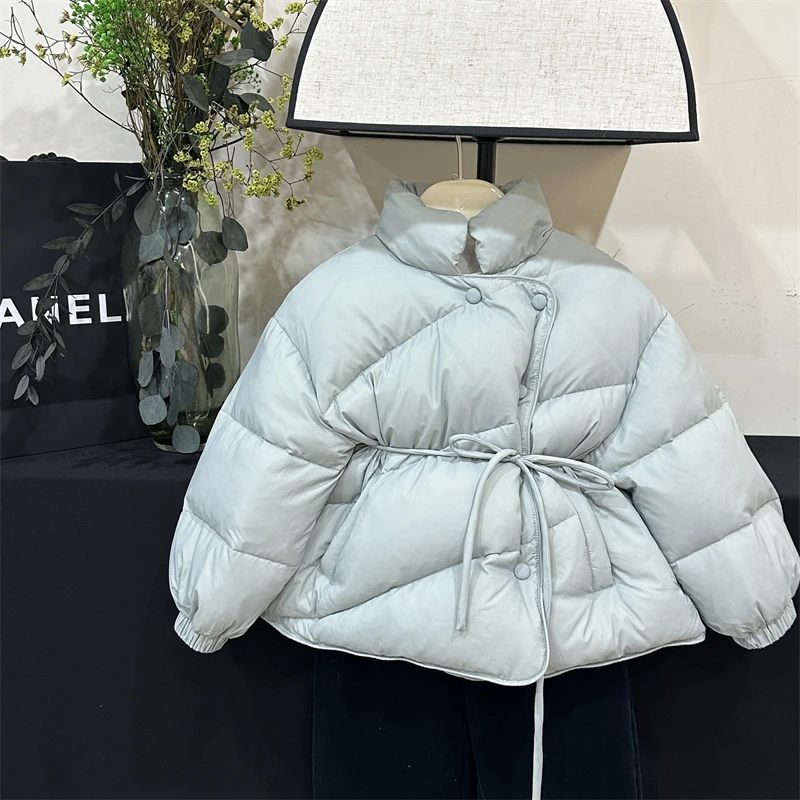 现货Leomama女童羽绒服冬季儿童设计感小众90白鸭绒外套洋气冬装