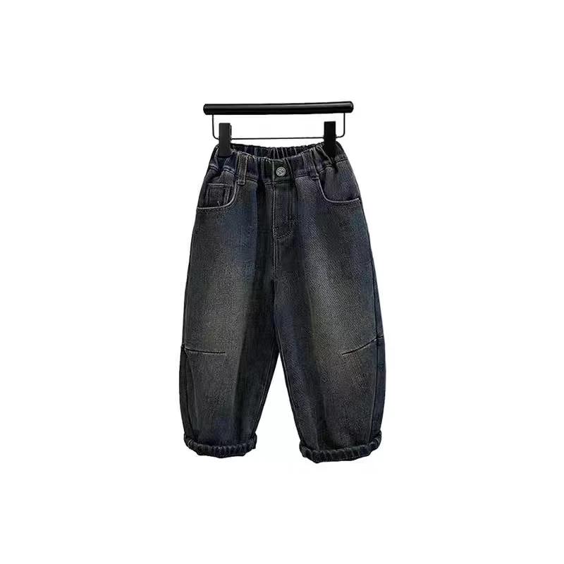 冬季新品儿童加绒加厚牛仔裤百搭宽松韩版秋季水洗小童休闲