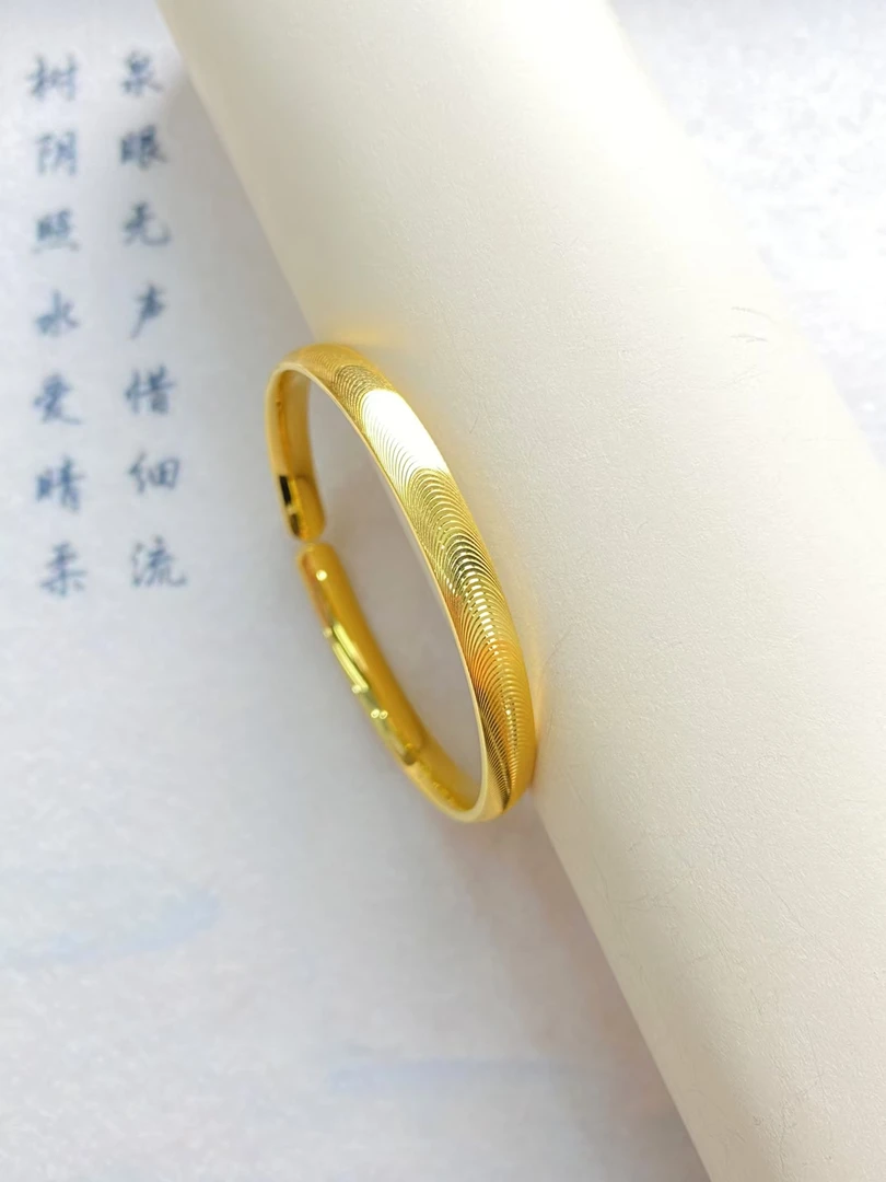 足银手镯 足银首饰猫眼手镯金店同款实心不掉色送女友礼物