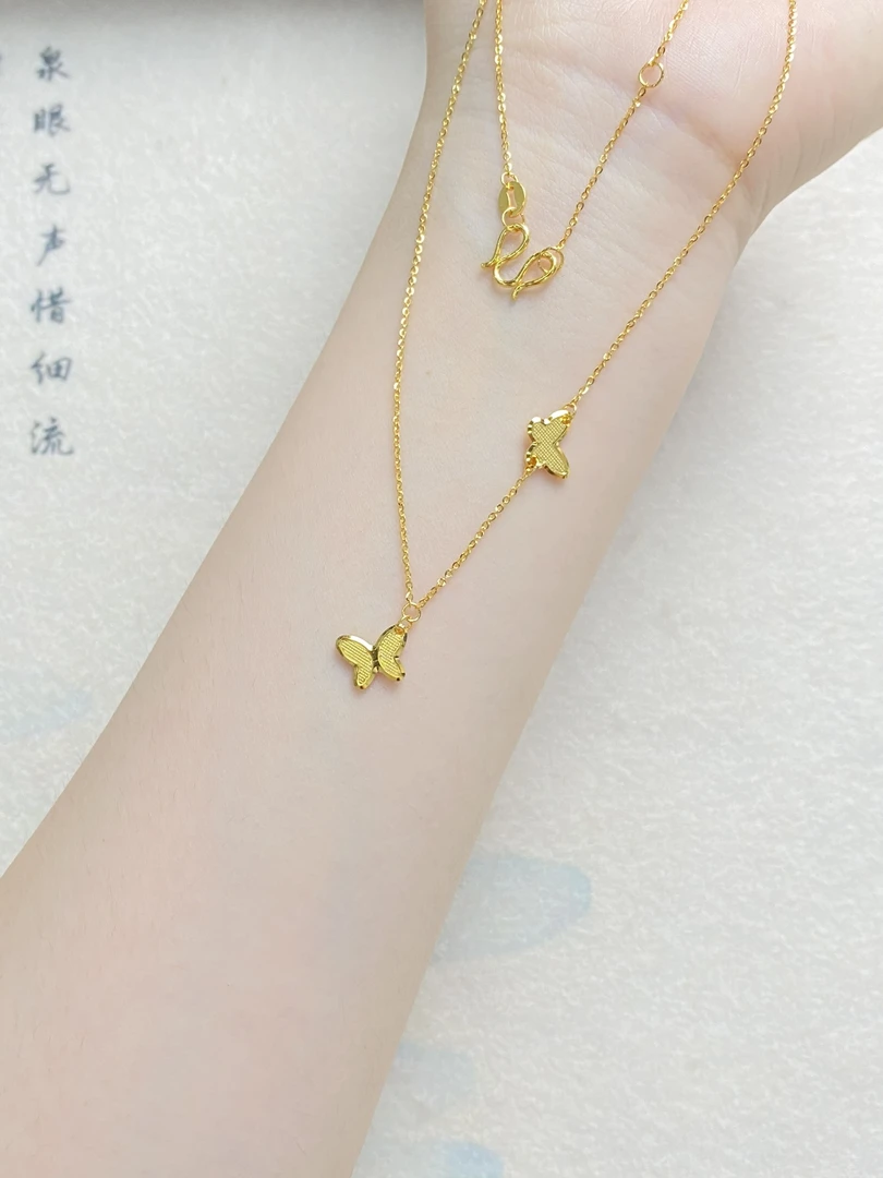 足银手镯 首饰蝴蝶套链实心不掉色送礼物女款