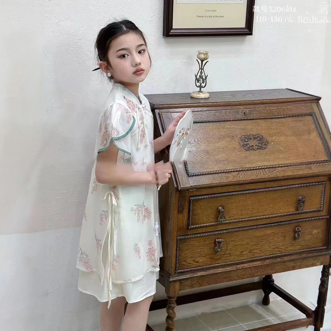 【3206】新中式国风公主裙仙女连衣裙甜美女童春夏款