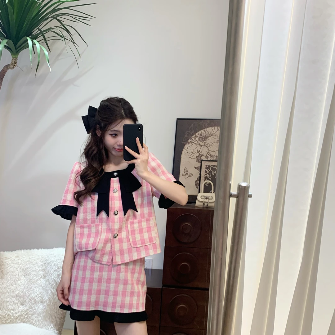 【多彩云霞套装】原创设计师女装法式复古日常可穿时尚减龄学院风