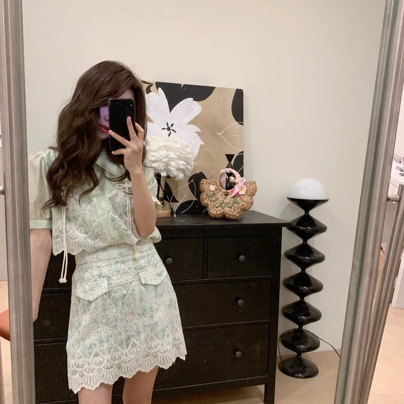 77【南法花园套装】原创设计师女装法式复古日常可穿套装