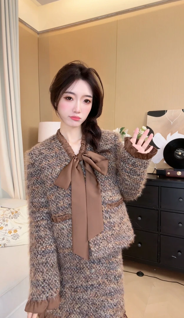 【小情结羽绒套装】原创90白鸭绒女装复古日常可穿气质时尚洋气