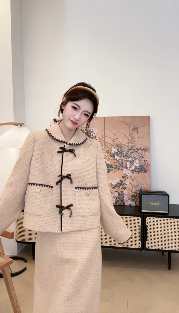 【破晓晨分加棉套装】原创设计师女装法式复古日常可穿