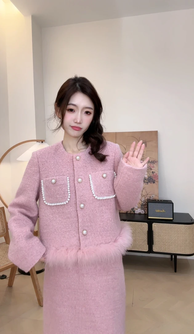 【珠光晚宴羽绒套装】原创设计师女装法式复古日常可穿套装