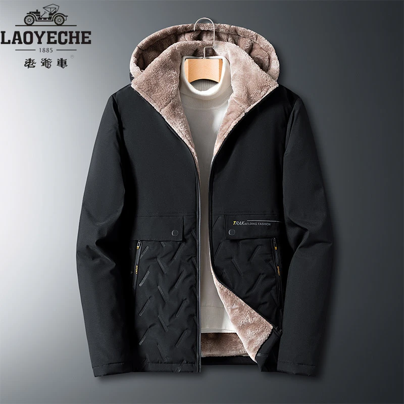 老爷车外套男冬季加绒加厚中老年爸爸棉衣休闲大码保暖棉袄子长袖