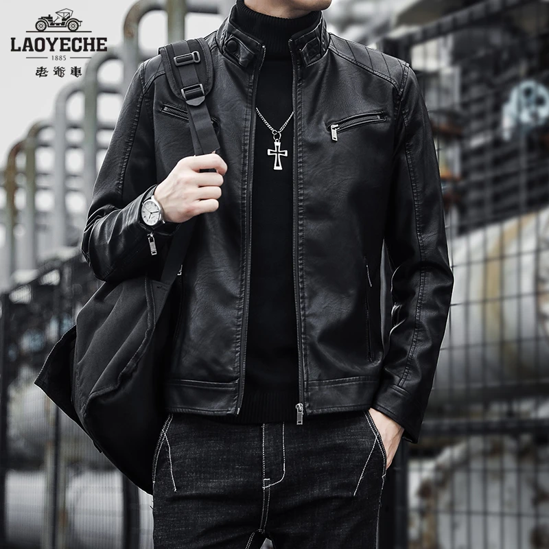 LAOYECHE/老爷车皮衣外套男款爆款2023新款PU皮衣秋冬皮衣外套男