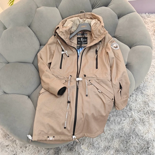 德国重工户外秋冬重磅防风防水连帽中长款加绒保暖风衣外套2222