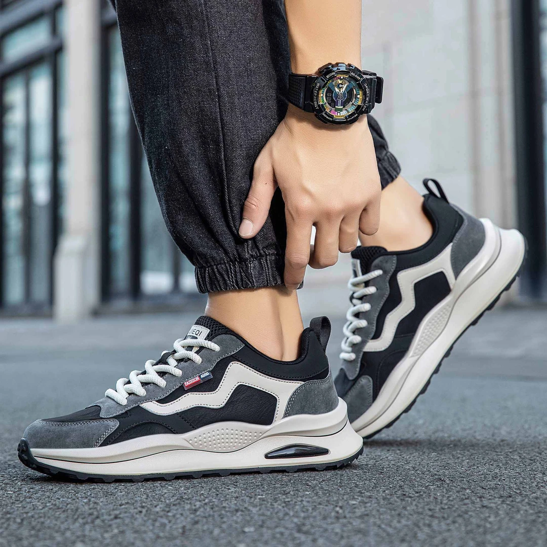 【爆款推举】2025秋冬新款皮面防滑耐磨运动休闲鞋板鞋百搭男鞋潮鞋