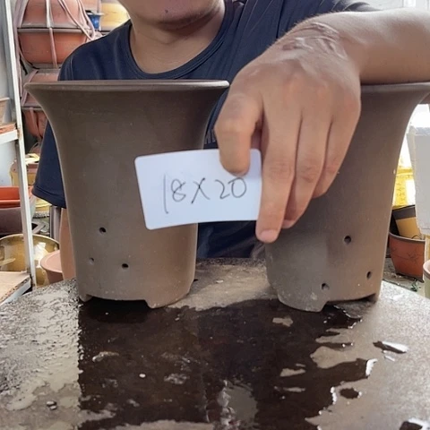 紫砂20CM（含）-50CM（不含）18/18素面兰花盆