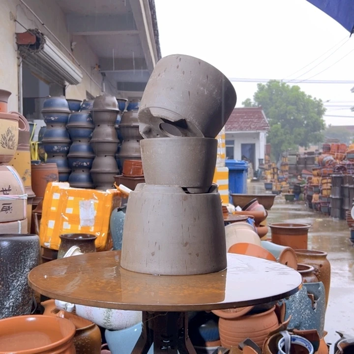 紫砂20CM（含）-50CM（不含）紫泥笔筒三件套