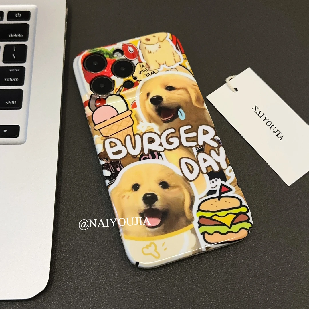小金毛菲林壳全包防摔华为苹果15promax/iPhone14/13pro/12手机壳