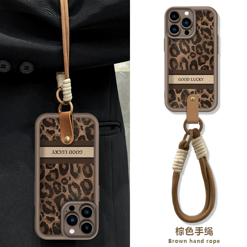 美拉德豹纹适用于苹果16/15pro14华为P70vivos19小米oppo手机壳13