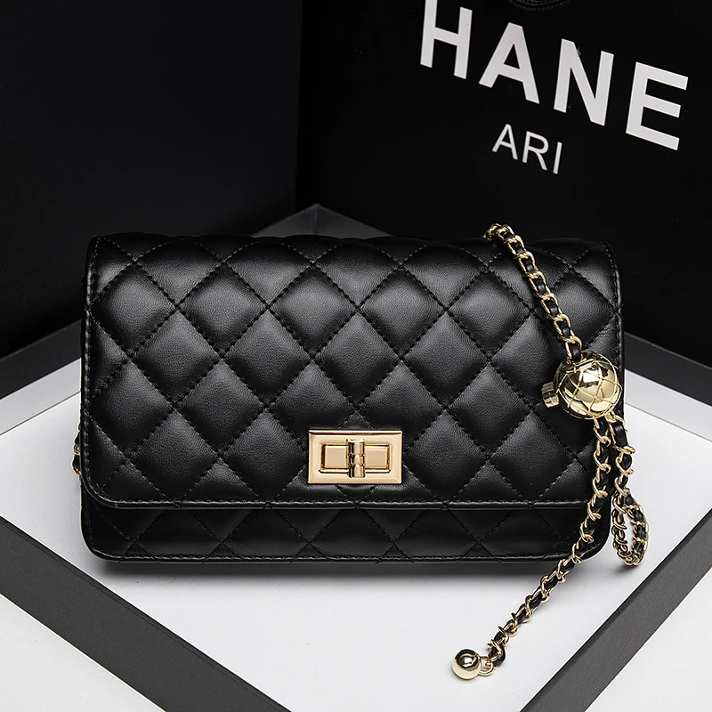 女士小香风菱格包链条包发财包新款百搭单肩包方胖子经典斜挎包包