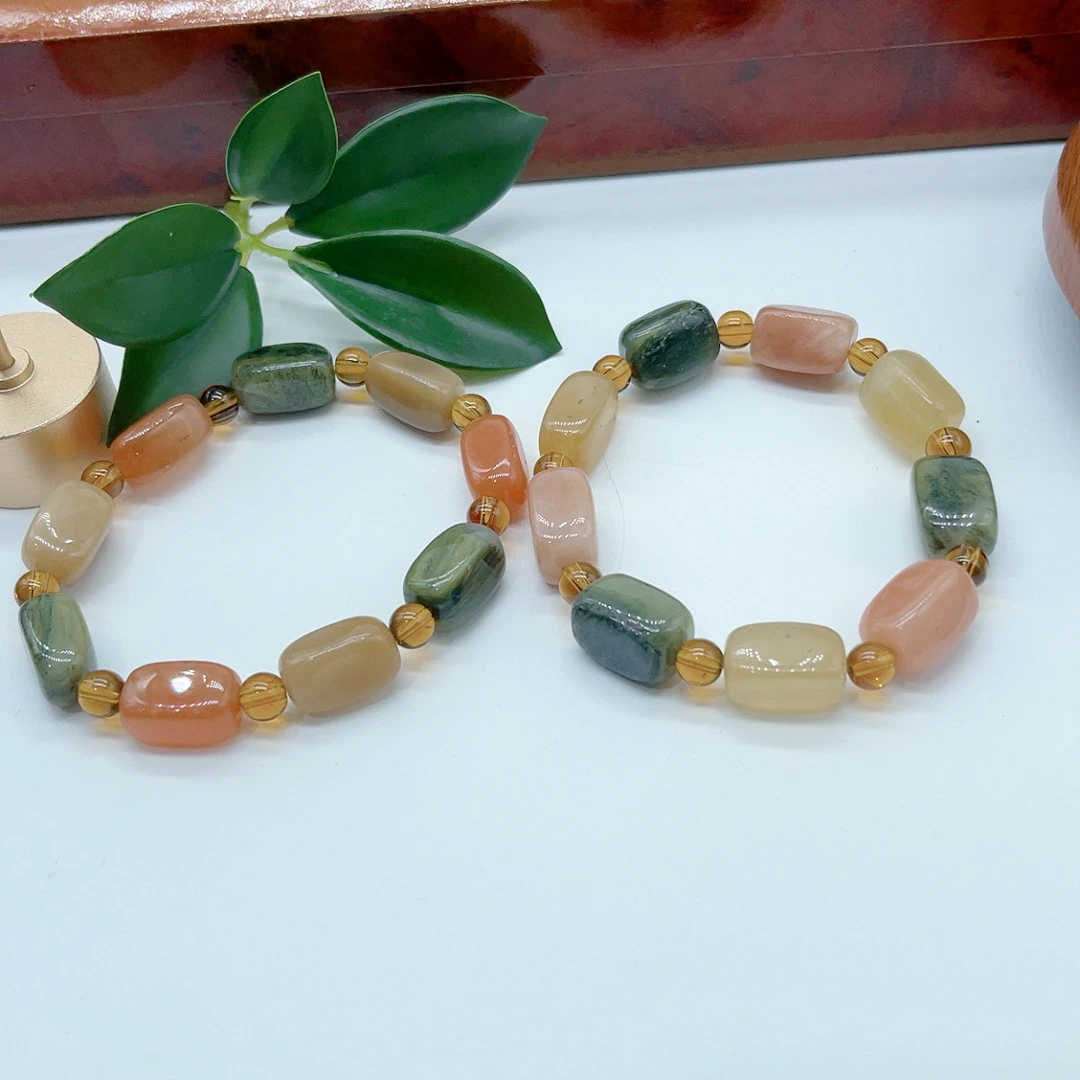 金丝玉五彩方糖手串（拍一发一多样性发货）