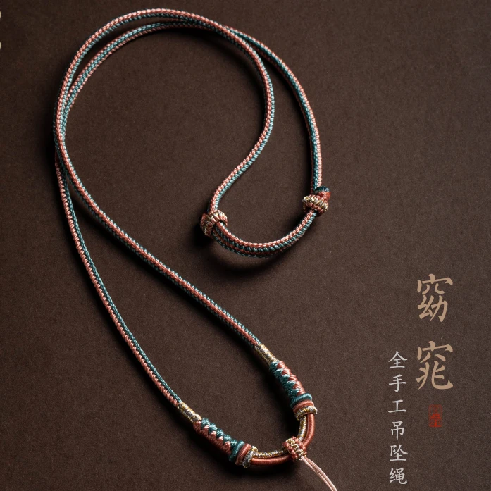 高货无事牌挂坠女款玉坠编织绳子高档无事牌编绳女士玉坠编绳项链