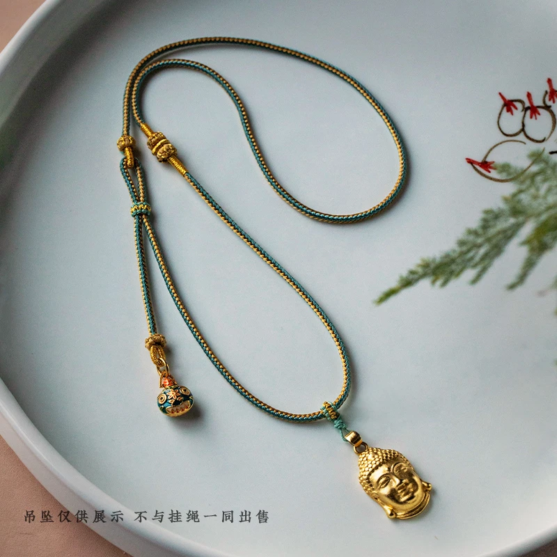 小众手工双吞金兽配饰挂件专用绳子女士八宝手工八宝罗盘编织绳
