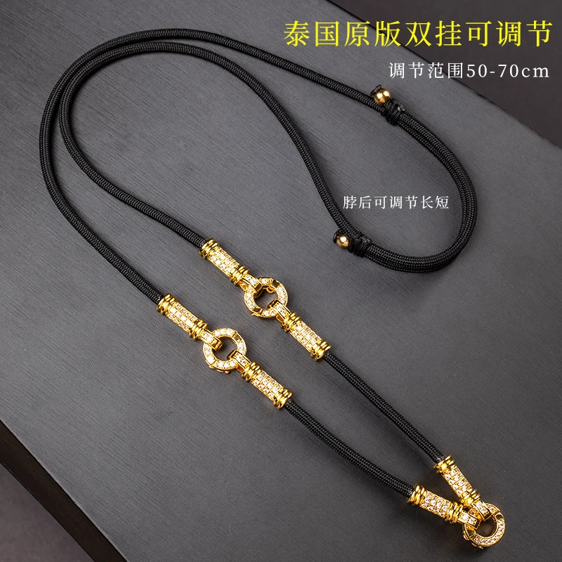 可调节泰国佛牌链微扣单挂双挂三挂多挂佛牌编绳百搭时尚挂脖绳