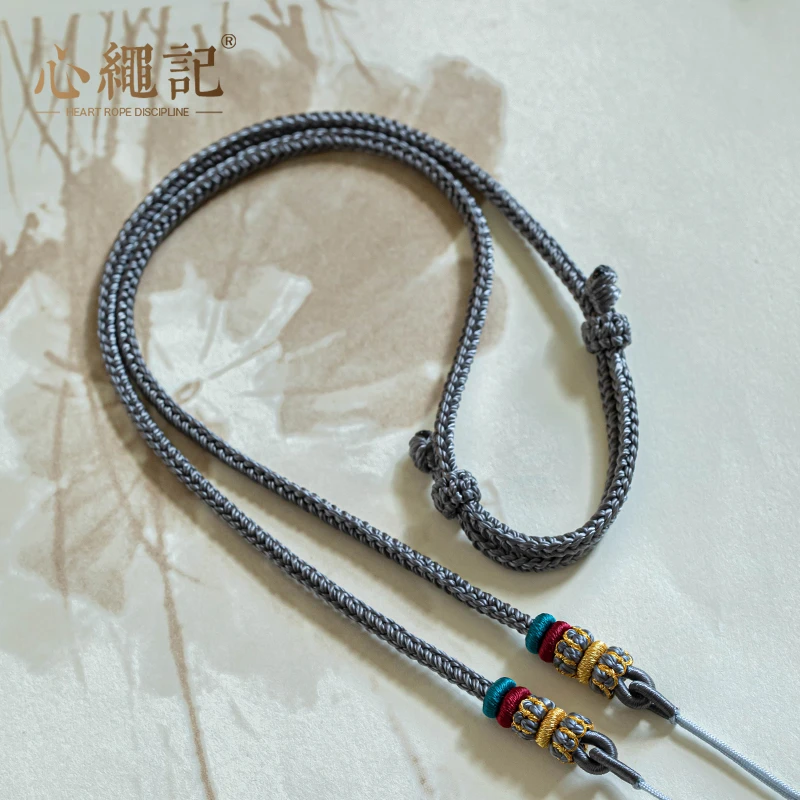 双头珠可调节穿纯手工横穿锁骨女士玉坠专用可DIY时尚吊坠挂脖绳